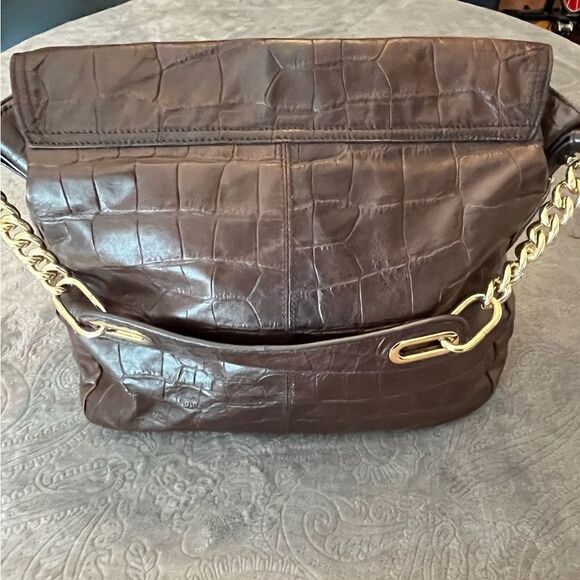 Badgley Mischa large crocodile hobo bag flap/magnetic close - Picture 4 of 14